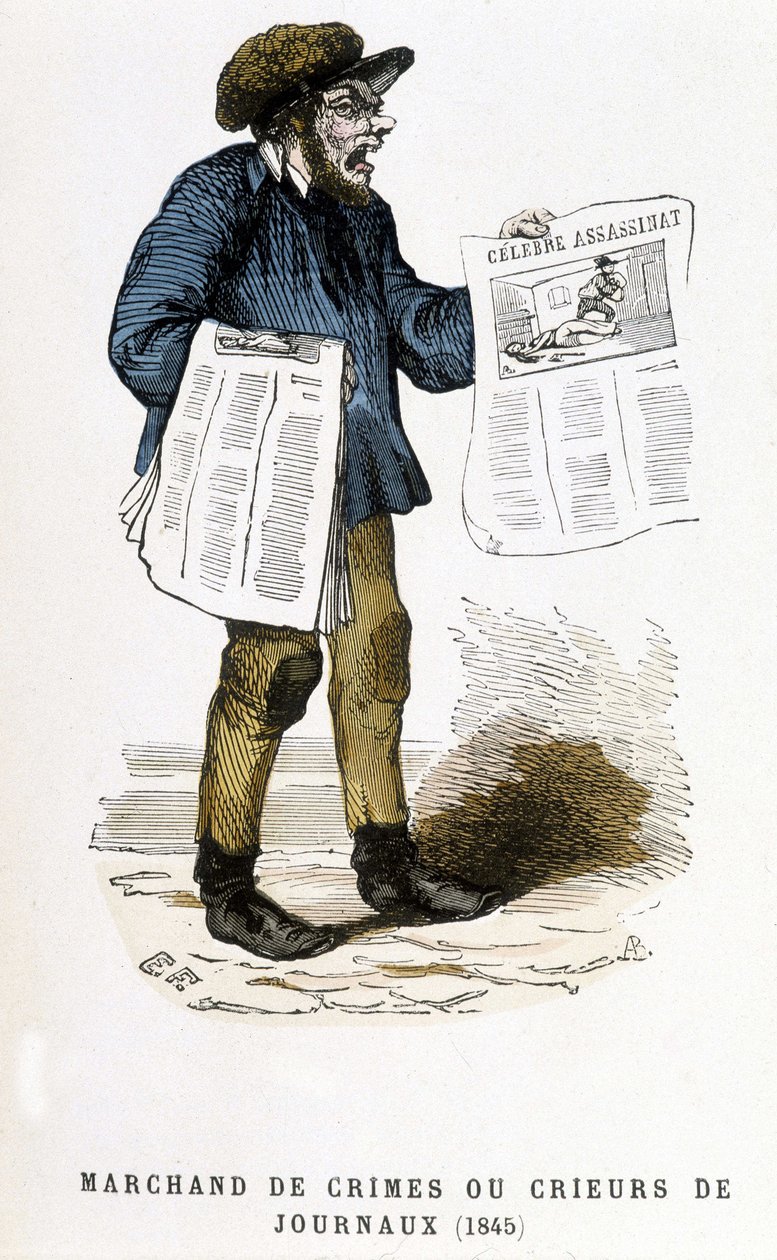 Händler von Verbrechen oder Zeitungsverkäufer von French School