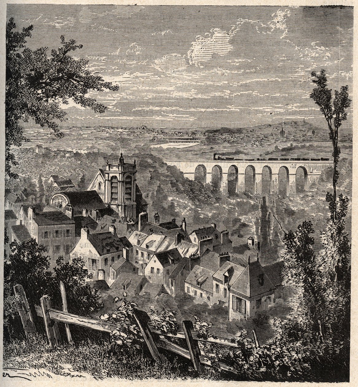Meudon - Département Hauts-de-Seine - Gravur in „PATRIE“ - Beschreibung der malerischen Frankreich in 6 Bänden von Lucien Huard - Ende des 19. Jahrhunderts von French School