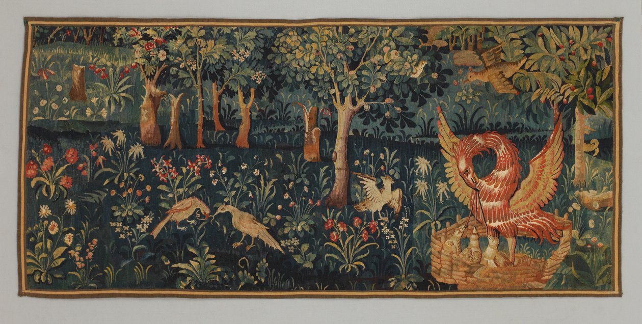 Millefleurs mit Pelikan in ihrer Frömmigkeit, frühes 16. Jahrhundert von French School
