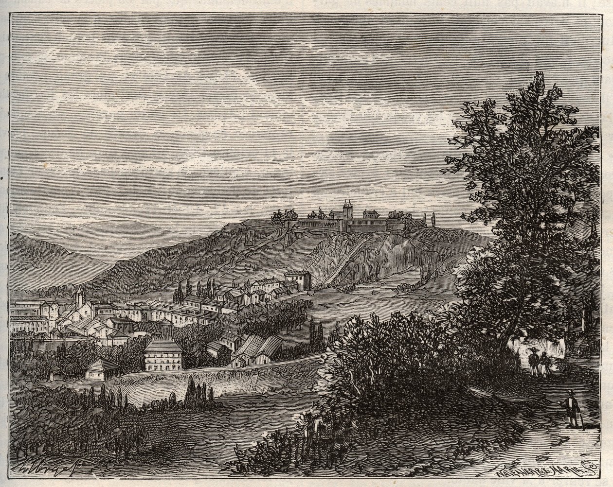 Montmedy - Meuse, in der Region Lothringen - Gravur in „La France illustrée: Geographie, Geschichte, statistische Verwaltung“ von V.A. Malt-Brown. 1884 von French School