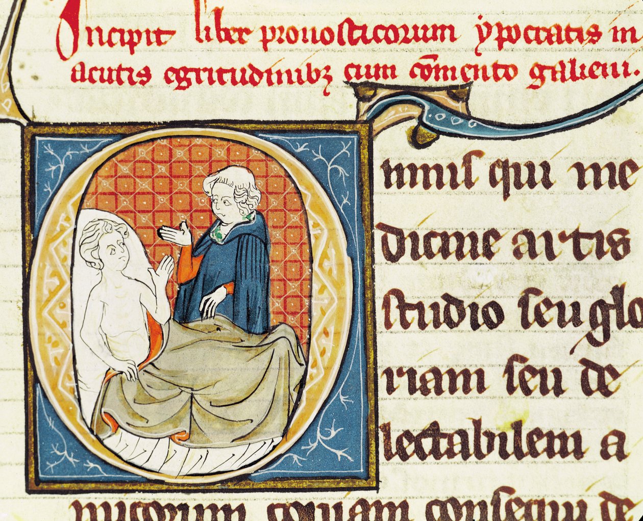 Ms 1003 fol.79 Ein Arzt diagnostiziert einen Patienten, aus Oeuvres de Galien von Claudius Galenus (ca. 130-ca. 201) von French School