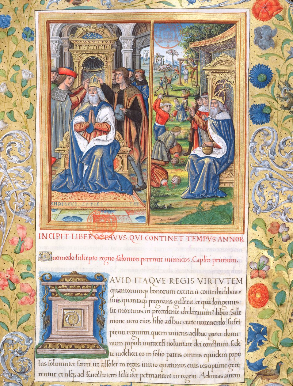Ms. 1581 f. 154 Illustration aus Buch VIII (Vom Tod Davids bis zum Tod Ahabs), Kapitel 1 der Antiquitates Judaicae von Flavius Josephus von French School