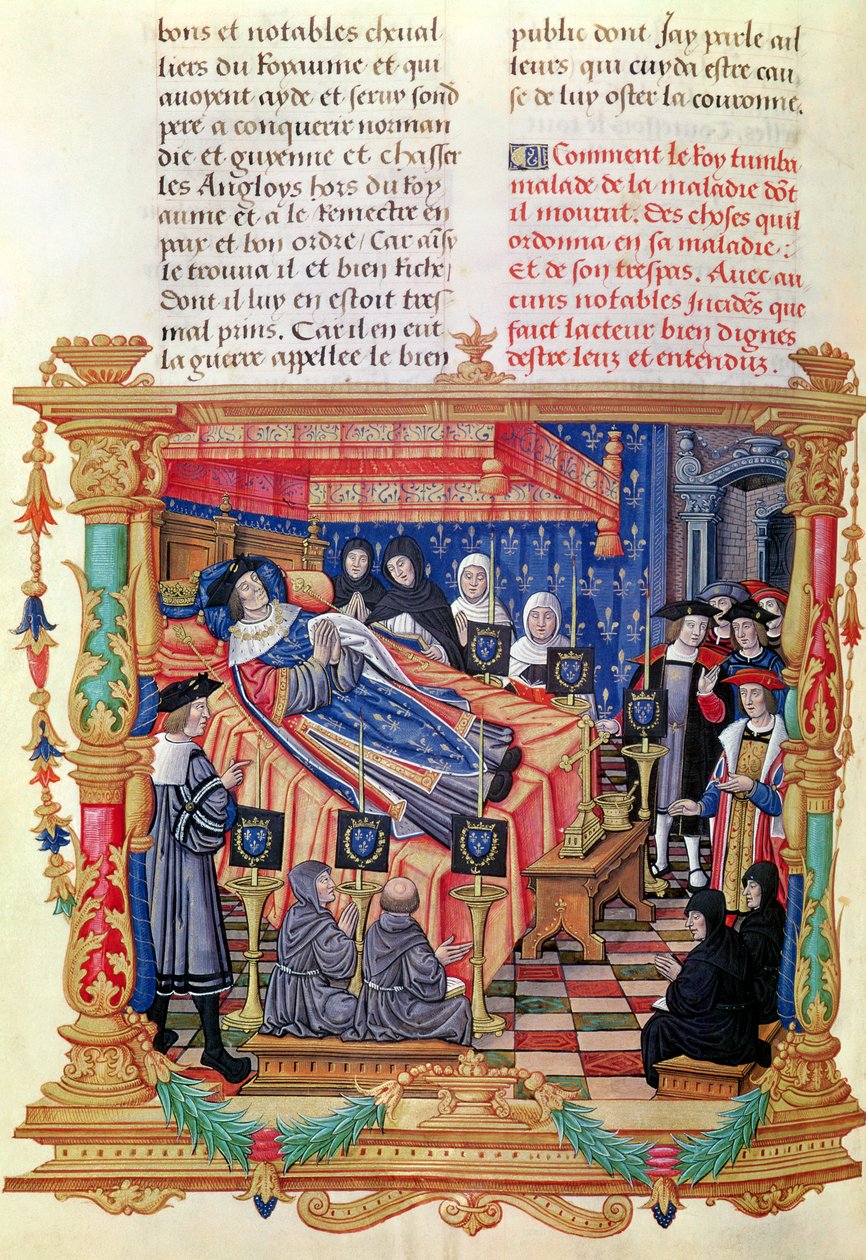Ms 18 fol.208v Der Tod von Ludwig XI, aus den Memoires de Philippe de Commines, 1489-98 von French School
