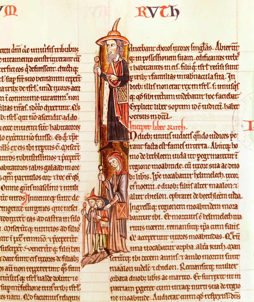 Ms 21 fol.97 Ruth und Boas, aus einer Bibel