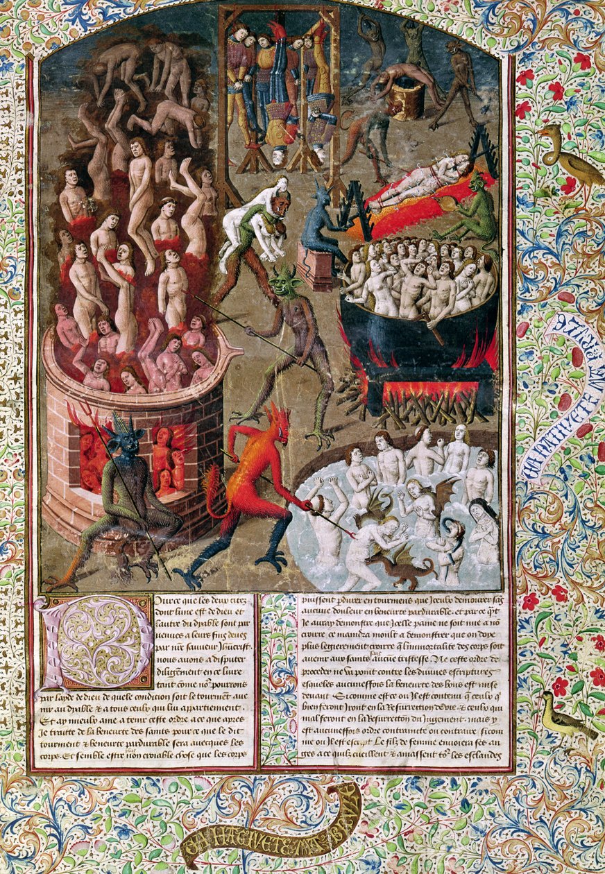 Ms 246 f.383r Hölle, aus der französischen Übersetzung von De Civitate Dei von St. Augustinus von Hippo (354-430) von French School