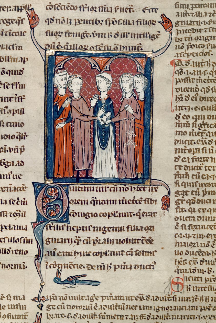 Ms 372 fol.168 Eine Hochzeitsszene, aus Decrets de Gratien von French School
