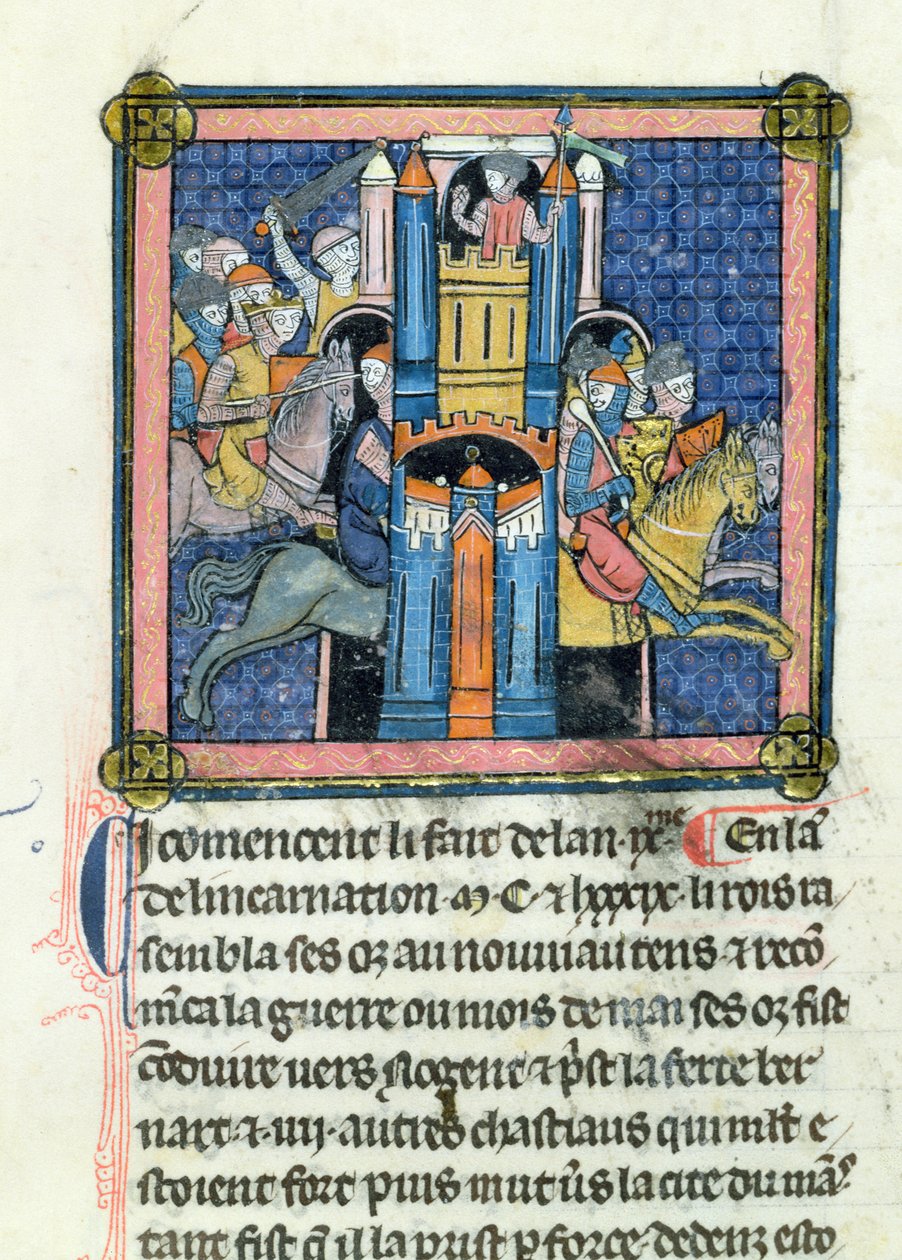 Ms 702 fol.295 Die Einnahme von Le Mans durch Philippe-Auguste (1165-1223) im Jahr 1189 von French School