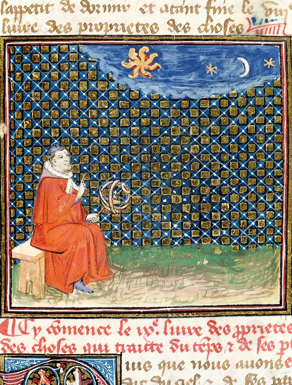 Eigenschaften des Himmels, aus Le Livre des Proprietes des Choses von Jean Cordichon von French School