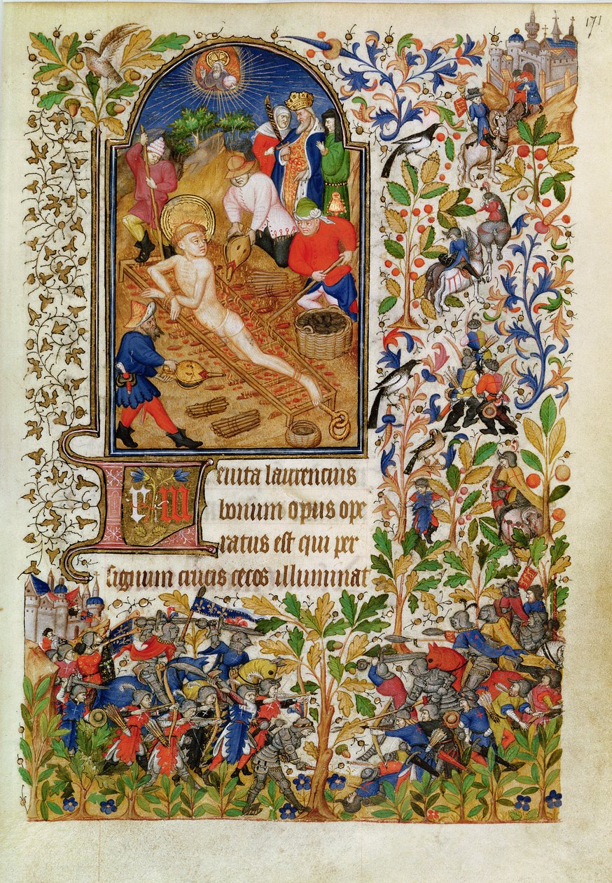 Das Martyrium des Heiligen Laurentius, aus den Stunden der Marguerite d