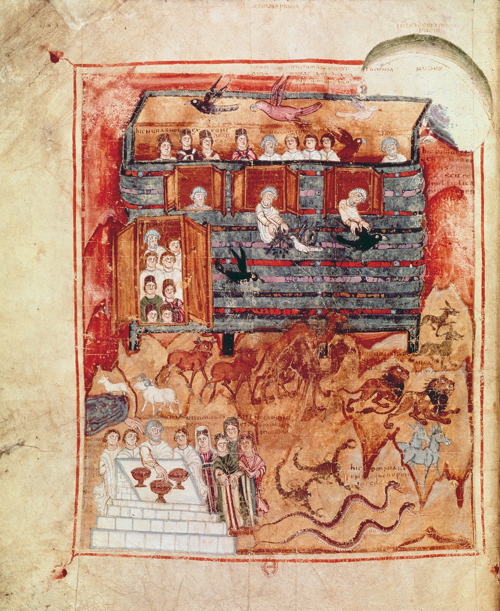 N.A.L 2334 fol.10v Noahs Arche, aus De Tours Pentateuch von French School