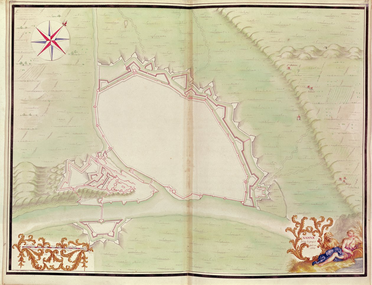 Namur, aus Atlas de Louis XIV. Plans des places etrangeres, 1665 von French School