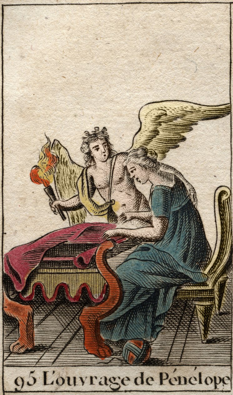 Odyssee von Homer: die treue Penelope, die Frau des Helden Odysseus, die ständig ein Tuch webt und verteidigt, während sie auf die Rückkehr ihres Mannes nach Ithaka wartet. von French School