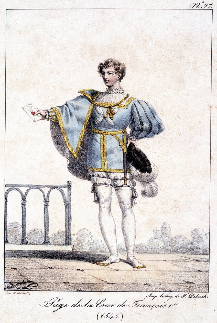 Einseitige Gravur am Hof von Franz I. um 1545. von French School