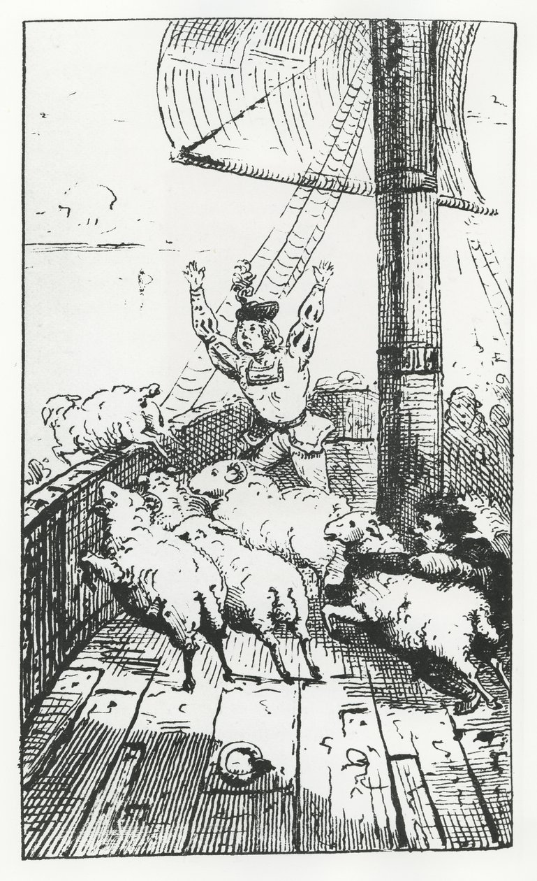 Panurges Schafe, Illustration aus 