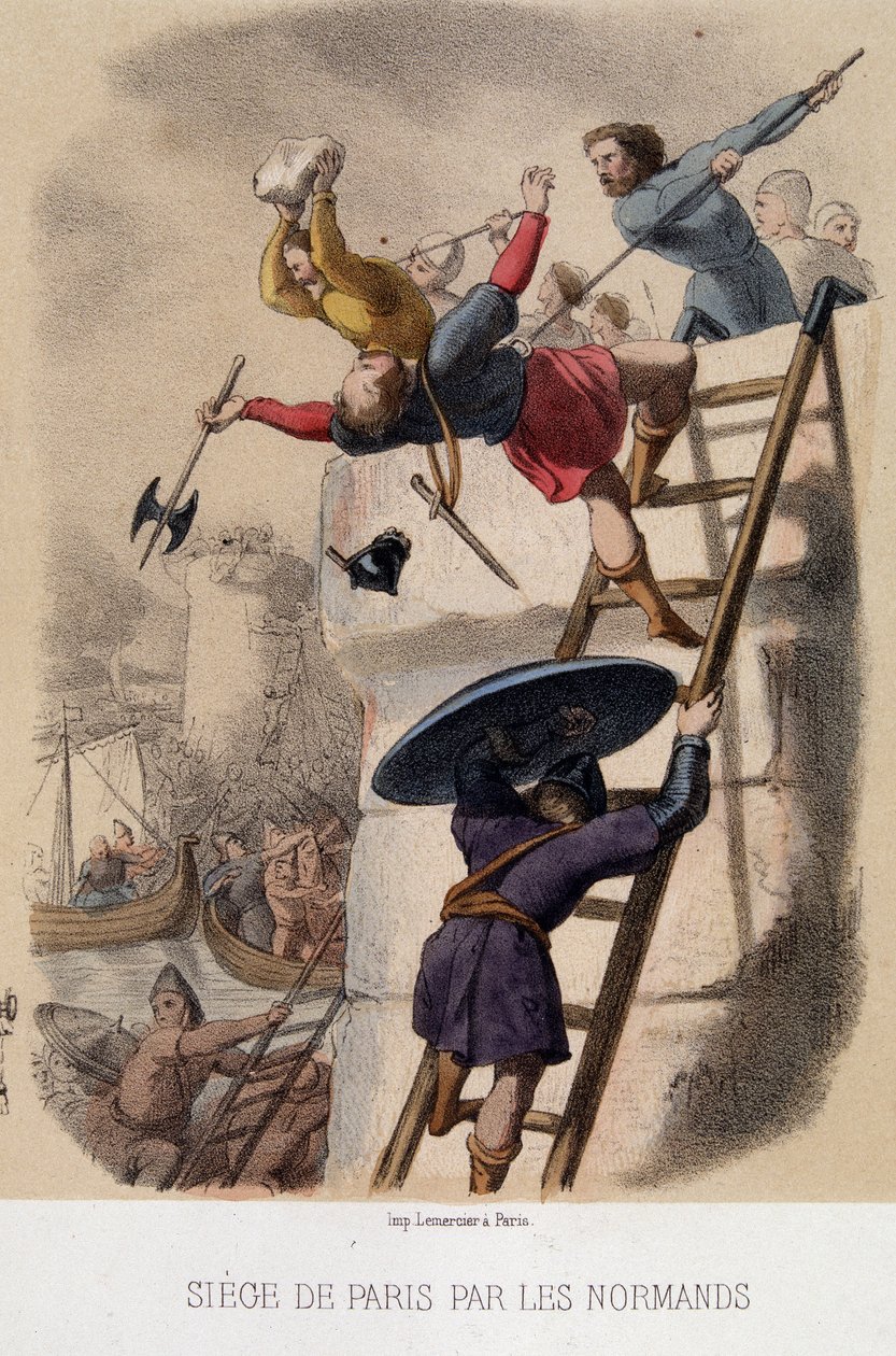 Belagerung von Paris durch die Normannen (885) von French School