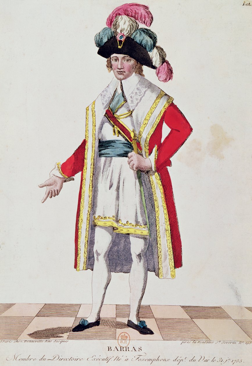 Paul Francois Jean Nicolas (1755-1829) Vicomte de Barras (kolorierte Gravur) von French School