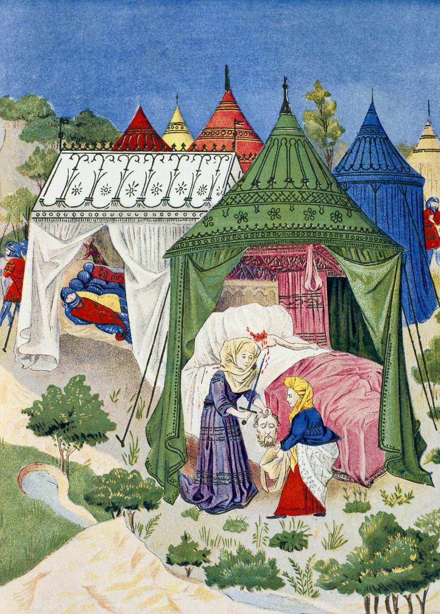 Pavillons und Zelte aus dem 15. Jahrhundert (Detail aus der Geschichte von Judith) von French School