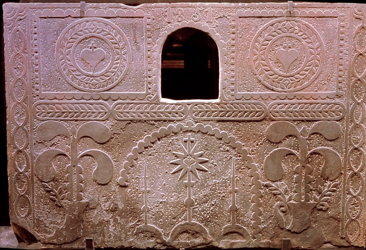 Bauernkaminplatte. Aus Westfrankreich. 18. Jahrhundert. Nationalmuseum für Volkskunst und Traditionen von French School