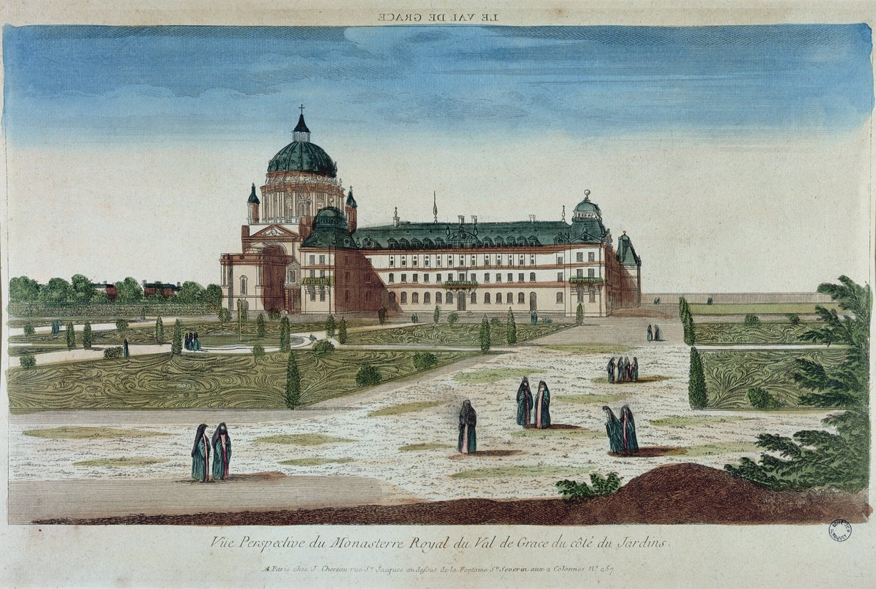 Perspektivische Ansicht des Val-de-Grace-Klosters aus den Gärten von French School