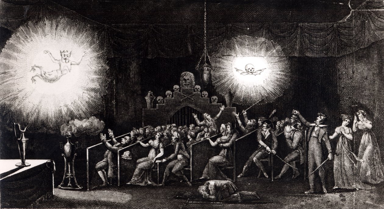 Phantasmagorie, aus Memoires Recreatifs Scientifiques et Anecdotiques von Etienne Gaspard Robertson, Paris, 1831 von French School