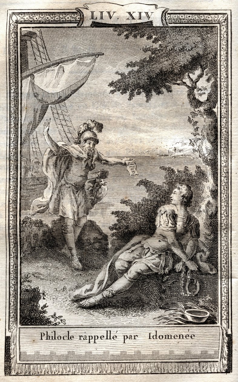 Philocle erinnert sich an Idomenee - Gravur von 1798 nach Monnet in 