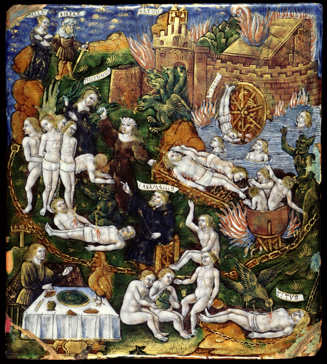 Plakette: Aeneas und Sibylle in der Unterwelt, ca. 1530 von French School