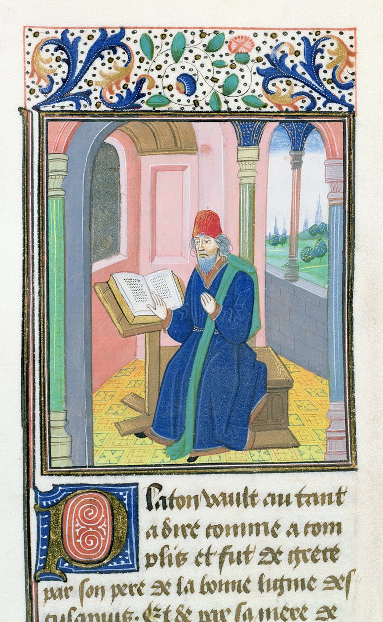 Platon, aus Histoire des Philosophes, spätes 15. Jahrhundert von French School