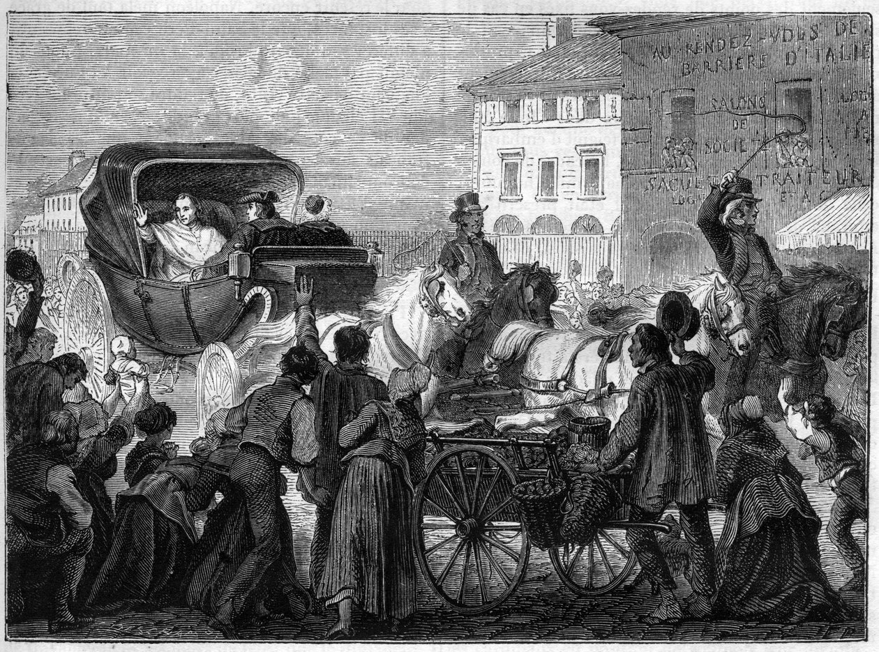 Papst Pius VII (PIO PIUS) (1742-1823) verließ Paris am 4. April von French School