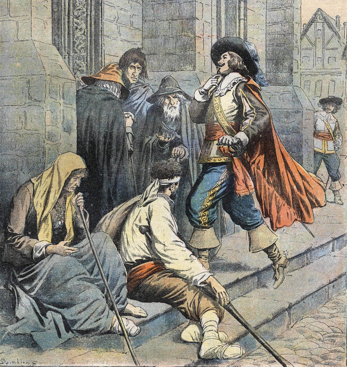 Porthos kehrt zur Kirche Saint Leu zurück und wird von D