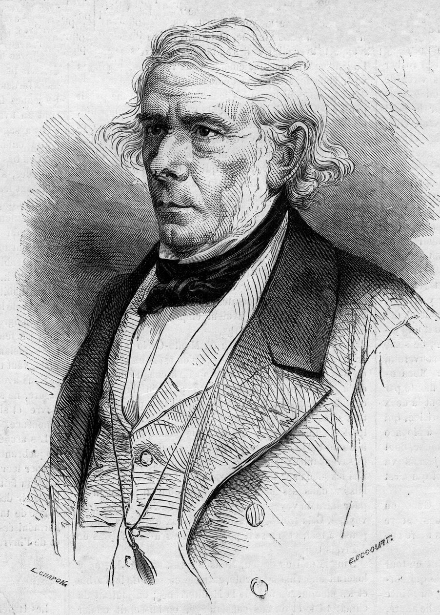 Porträt von Victor Cousin (1792-1867), französischer Philosoph und Politiker, Mitglied der Académie Française. Gravur in 
