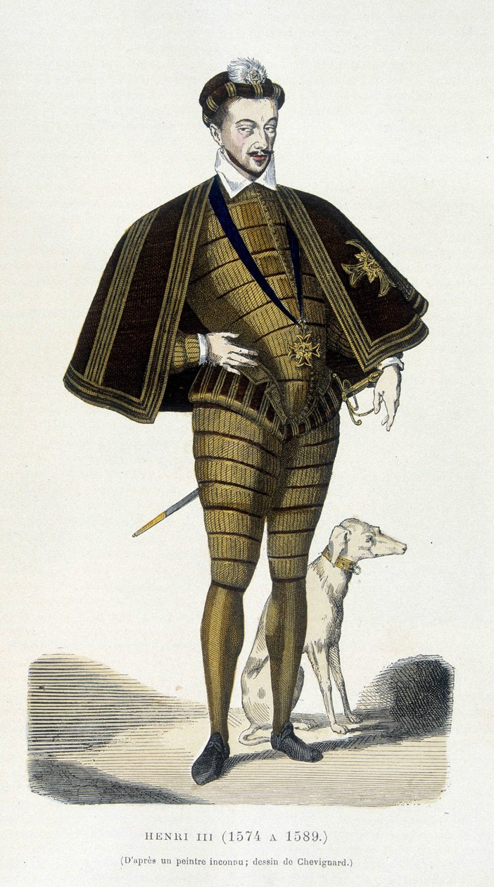 Ganzkörperporträt von Heinrich III. (1551 - 1589) - in „France and the French through the centuries“ von Augustin Challamel von French School