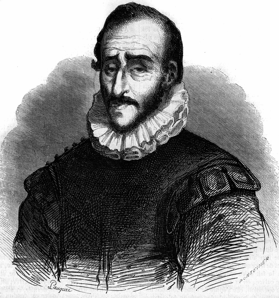 Porträt von Adam de Craponne (1526-1576), französischer Ingenieur. Gravur in „Le Magasin picturesque“ von French School