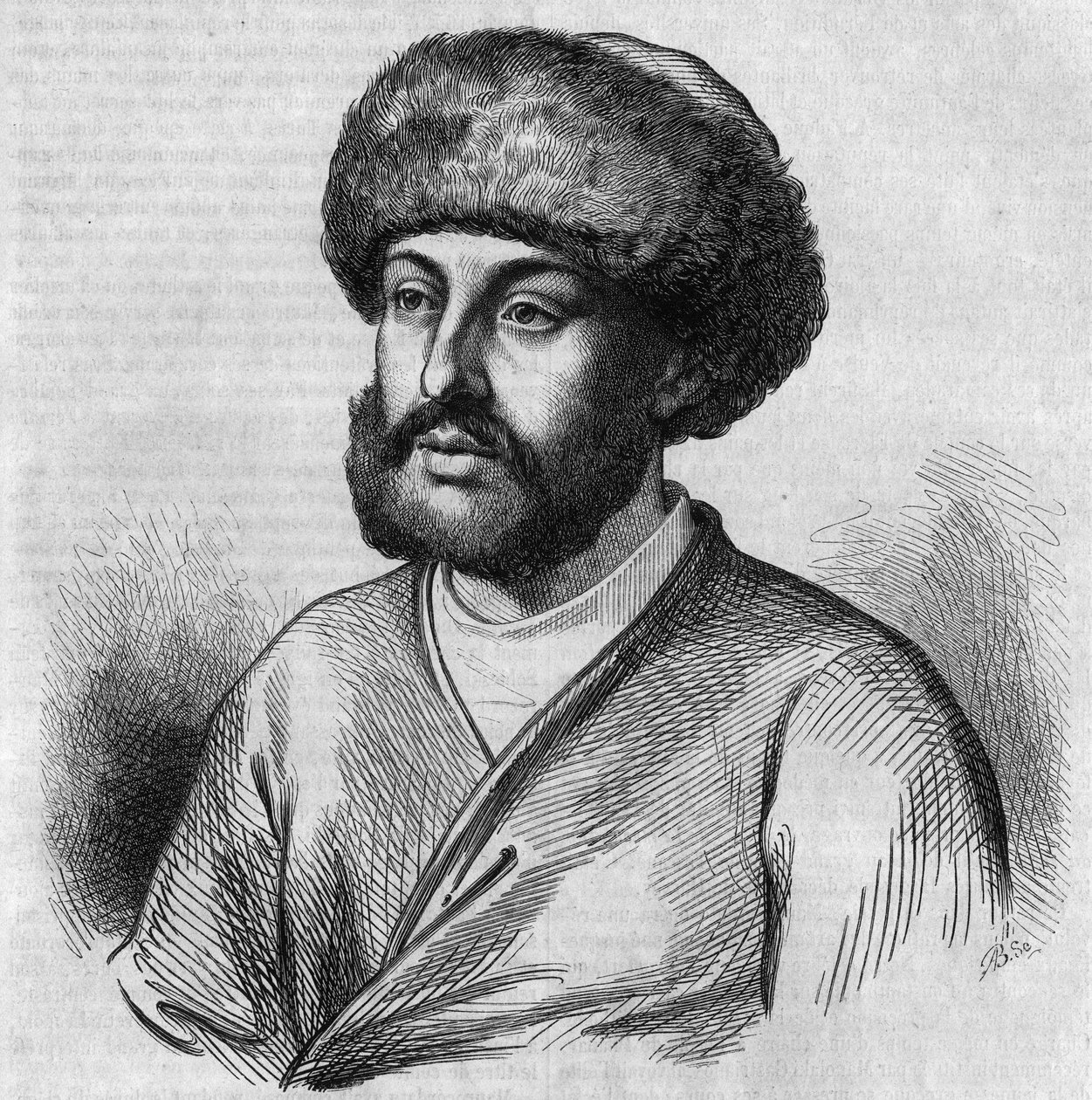 Porträt von Alexandre Maurocordato (Mavrocordatos) (1636-1709), griechischer Politiker, Dolmetscher für die osmanische Regierung. Gravur von Chevignard in „Le Magasin Picturesque“ von French School
