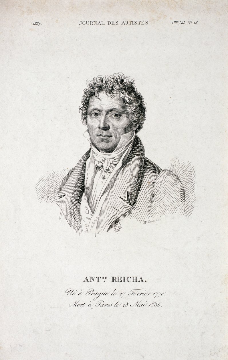 Porträt von Antoine Reicha (1770-1836) aus dem Journal des Artistes von French School