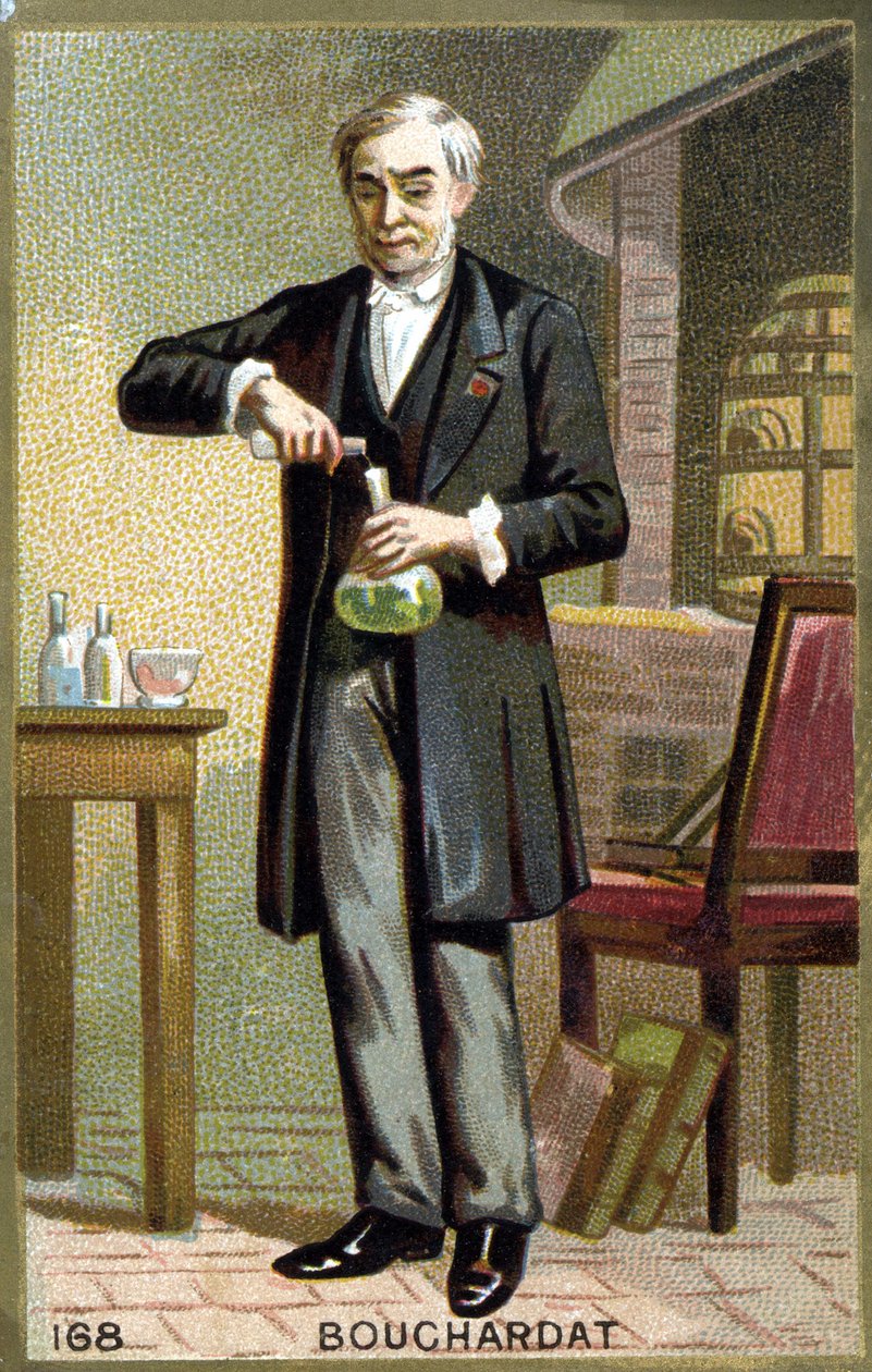 Porträt von Apollinaire Bouchardat (1809-1866), französischer Apotheker. Chromolithographie aus dem späten 19. Jahrhundert. von French School