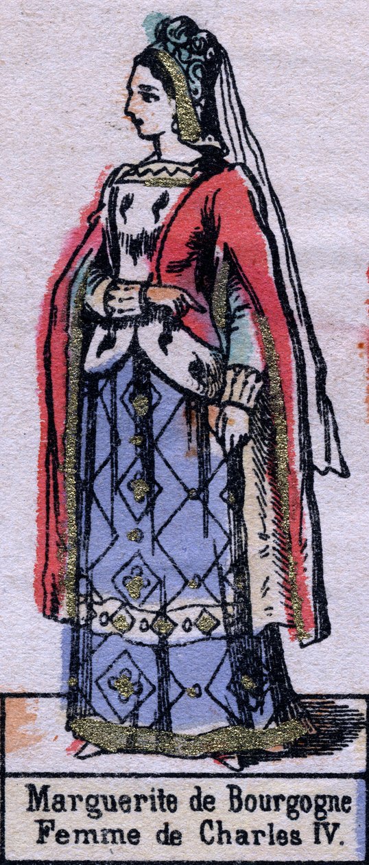 Porträt von Blanche von Burgund (ca. 1296-1326), Ehefrau von Karl IV. von Frankreich. (Kapetinger-Dynastie). Illustration Ende des 19. Jahrhunderts. von French School