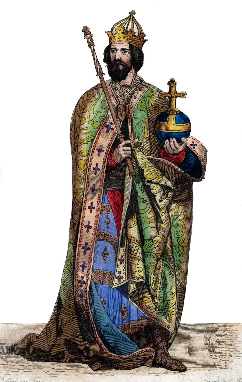Porträt von Karl dem Großen (742-814), König der Franken von French School