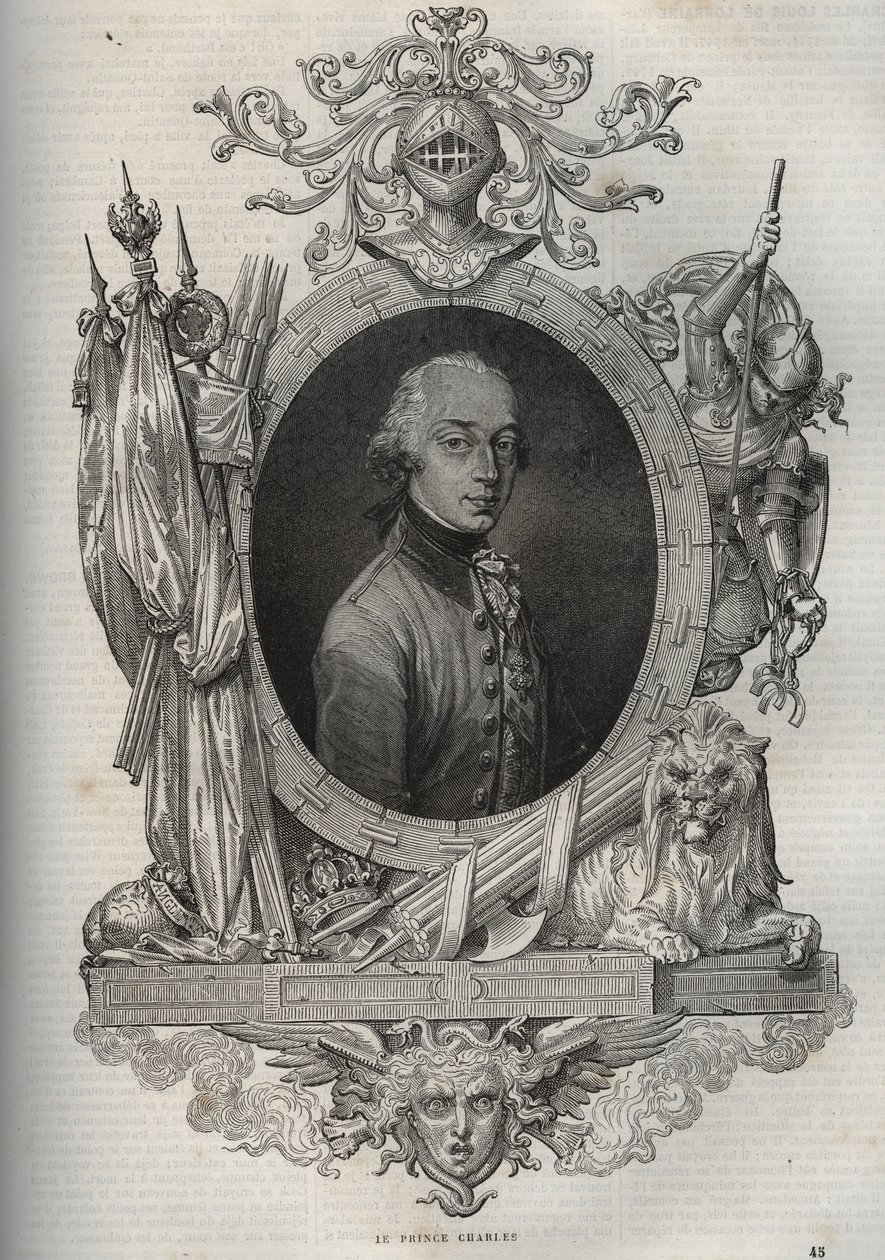 Porträt von Charles-Louis von Österreich-Teschen, Erzherzog von Österreich, Herzog von Teschen - aus „New National Encyclopedia“ von Maurice La Charest. von French School