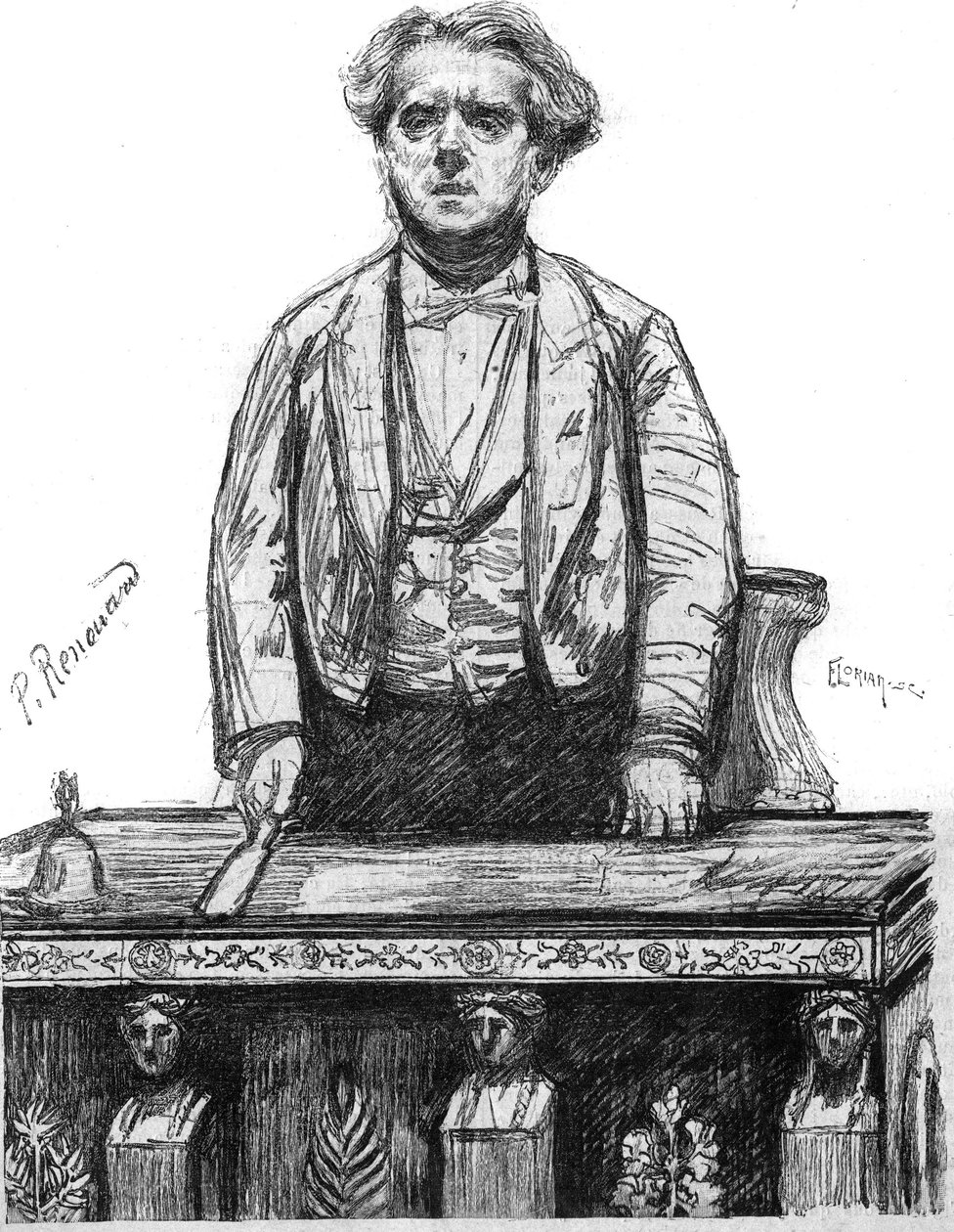 Porträt von Charles Floquet (1828-1896), französischer Anwalt und Politiker. Gravur in „La gazette du dimanche“ vom 16. Januar von French School