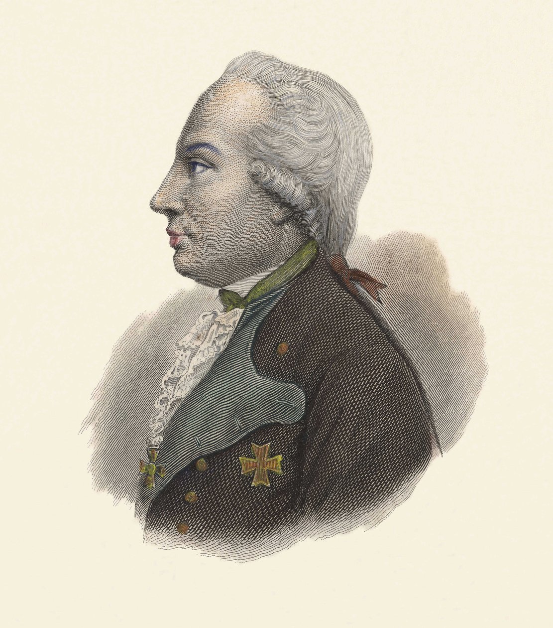 Porträt von Karl Wilhelm Ferdinand, Herzog von Braunschweig (1735-1806), preußischer General. in „Portraits des hommes utiles“ von French School