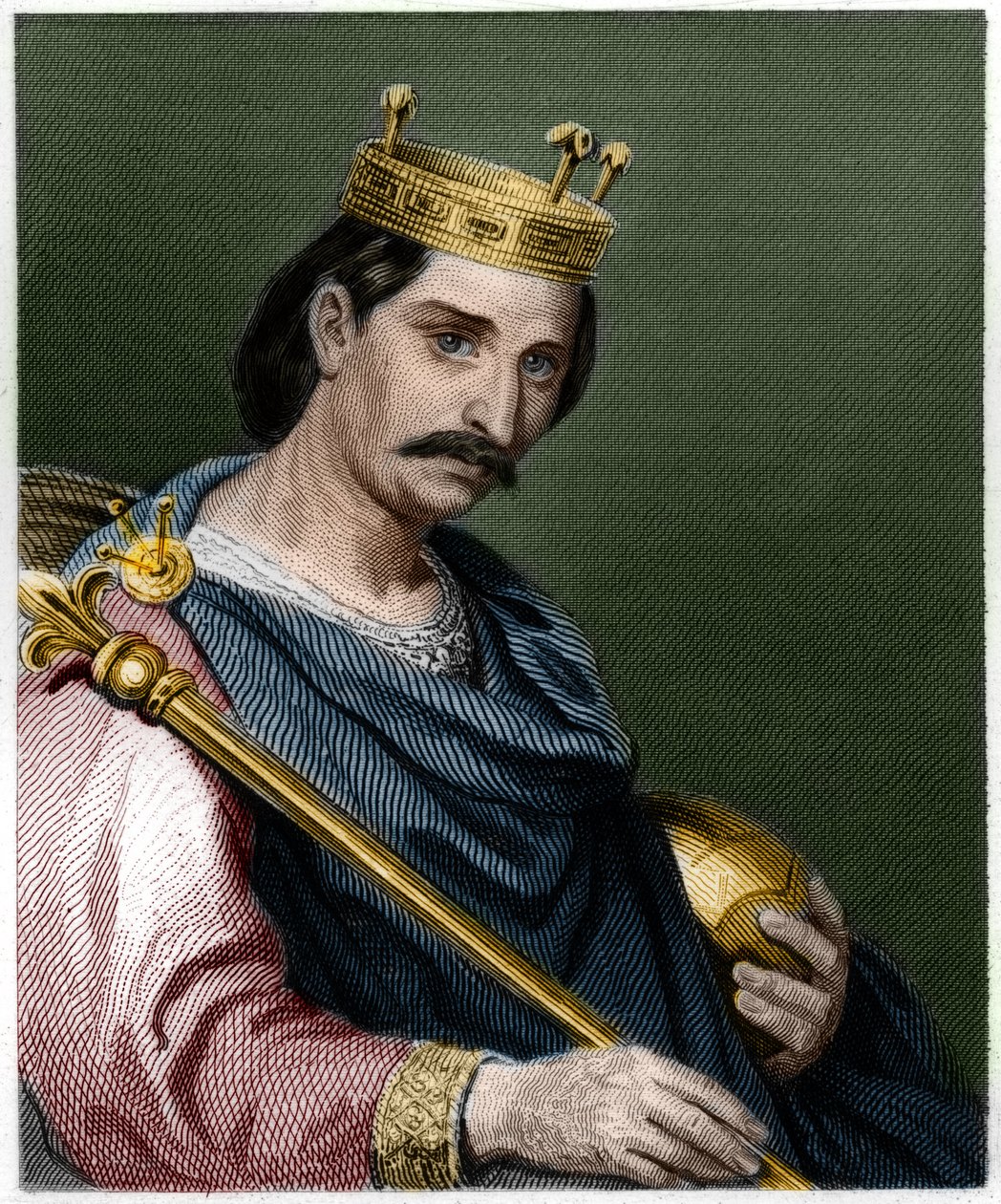 Porträt von Karl II. der Kahle (823 - 877), König von Frankreich - in „Histoire des Francais“ von Lavallee, Gravur von French School