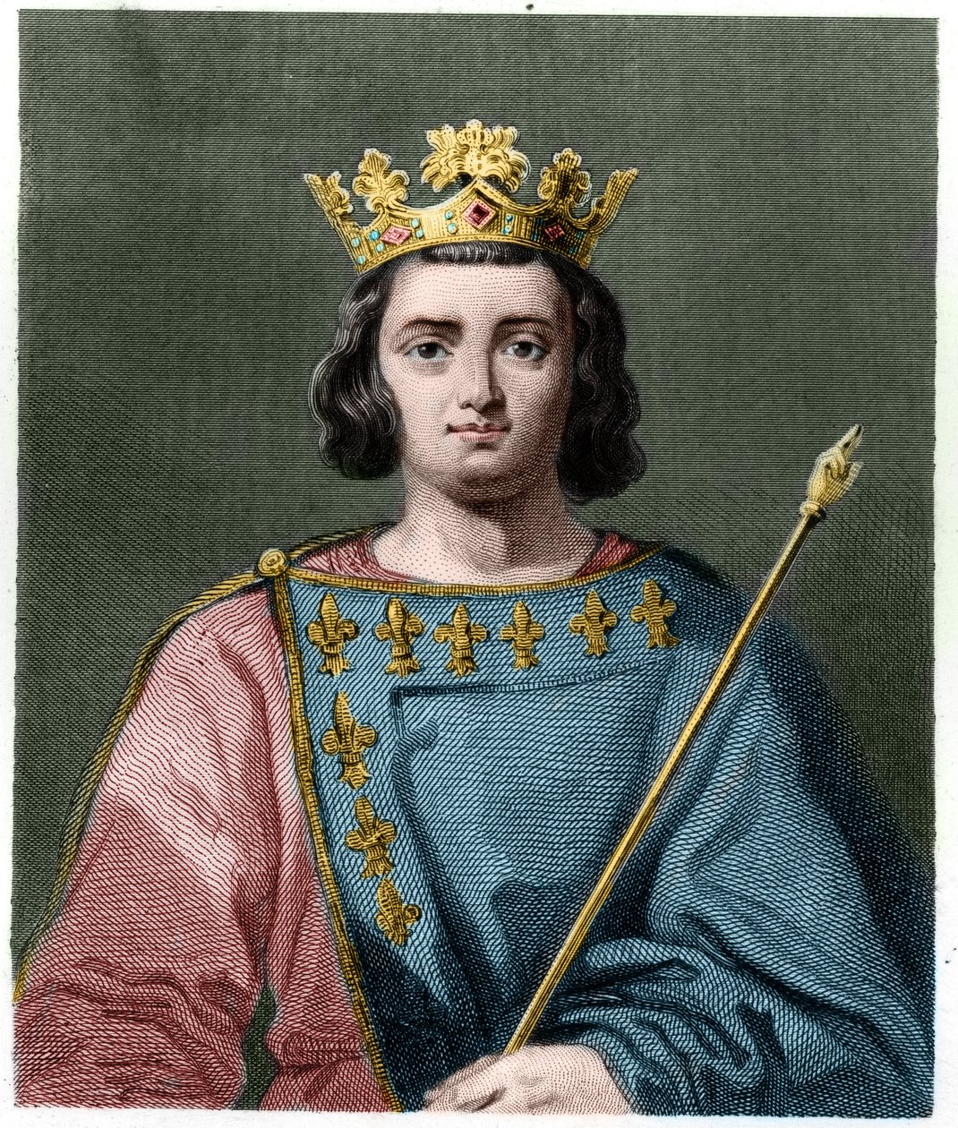 Porträt von Karl IV. der Schöne (1294 - 1328), König von Frankreich - in „Histoire des Francais“ von Lavallee, Gravur von French School