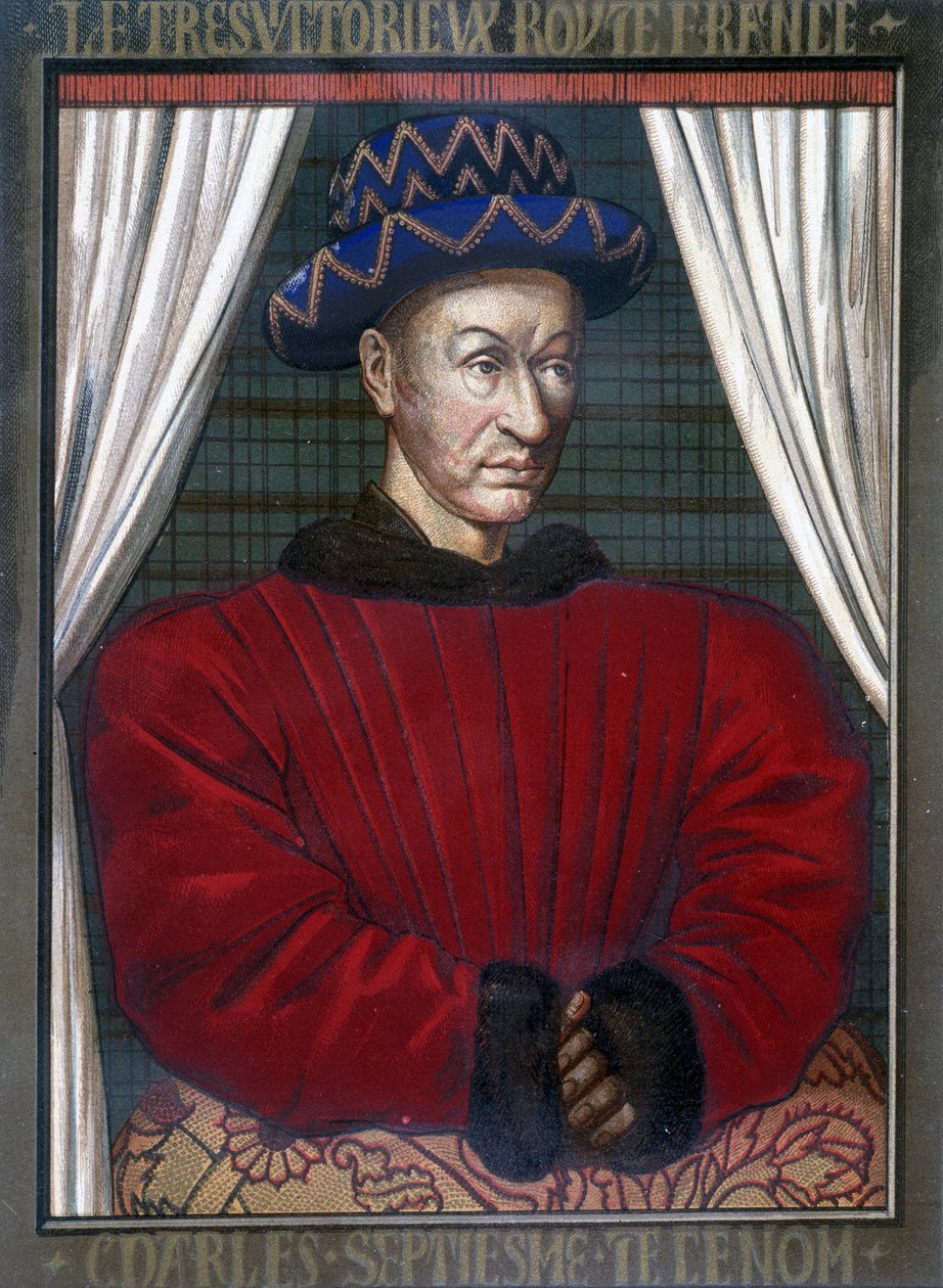 Porträt von Karl VII. (1403 - 1461), König von Frankreich von French School