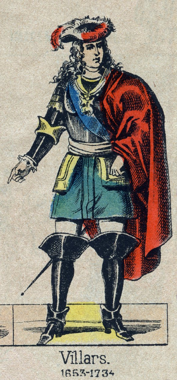Porträt von Claude Louis Hector de Villars (1653-1734), Marschall von Frankreich. Bild von Epinal aus dem späten 19. Jahrhundert. von French School