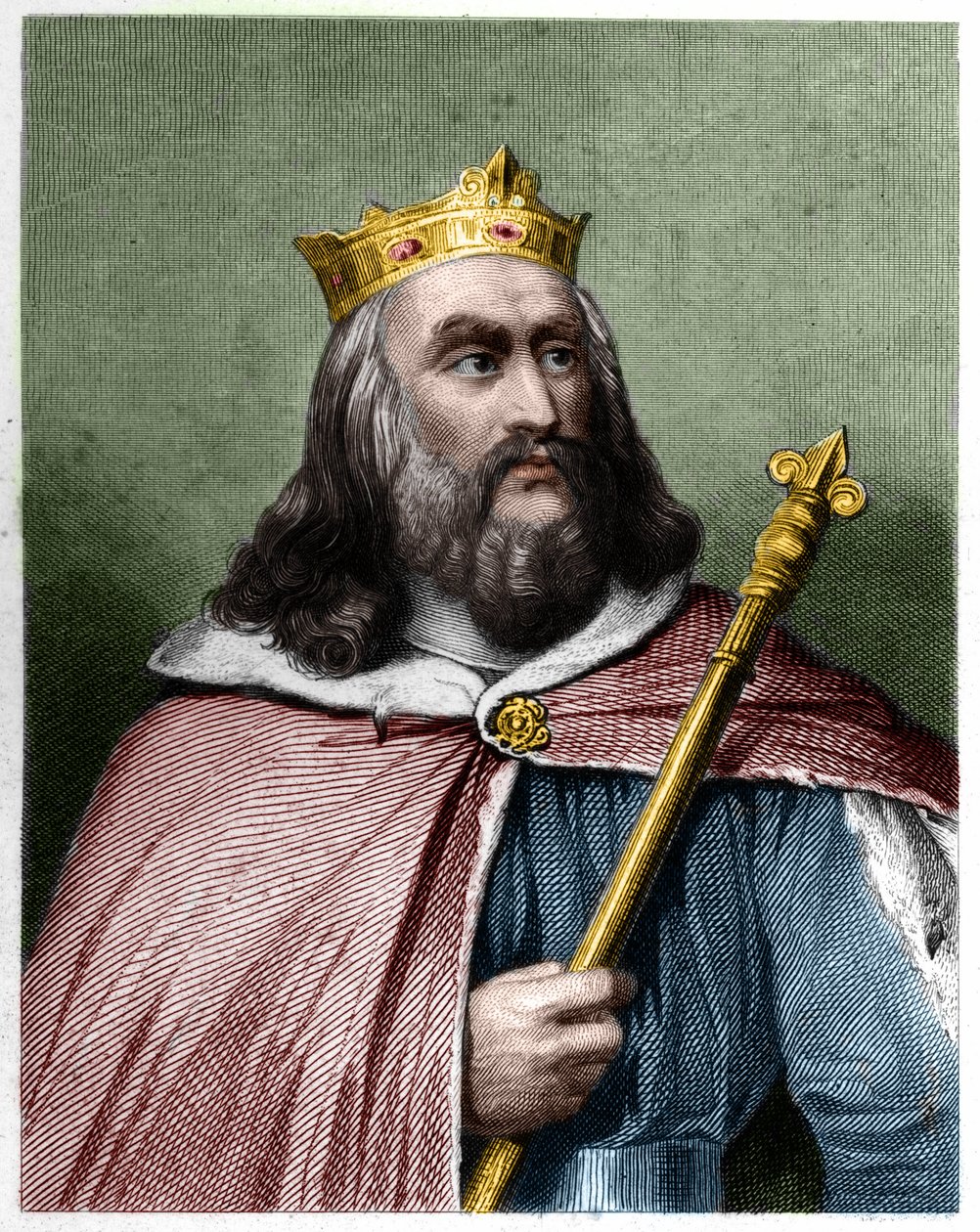 Porträt von Clotaire (Clothaire) II (584 - 628), König von Neustrien ...