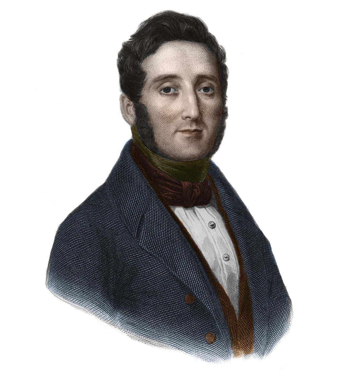 Porträt von Graf Hippolyte François Jaubert (1798-1874), französischer Politiker und Botaniker. In „Livre des orateurs“ von Louis de Cormenin Timon. 1842. Private Sammlung von French School