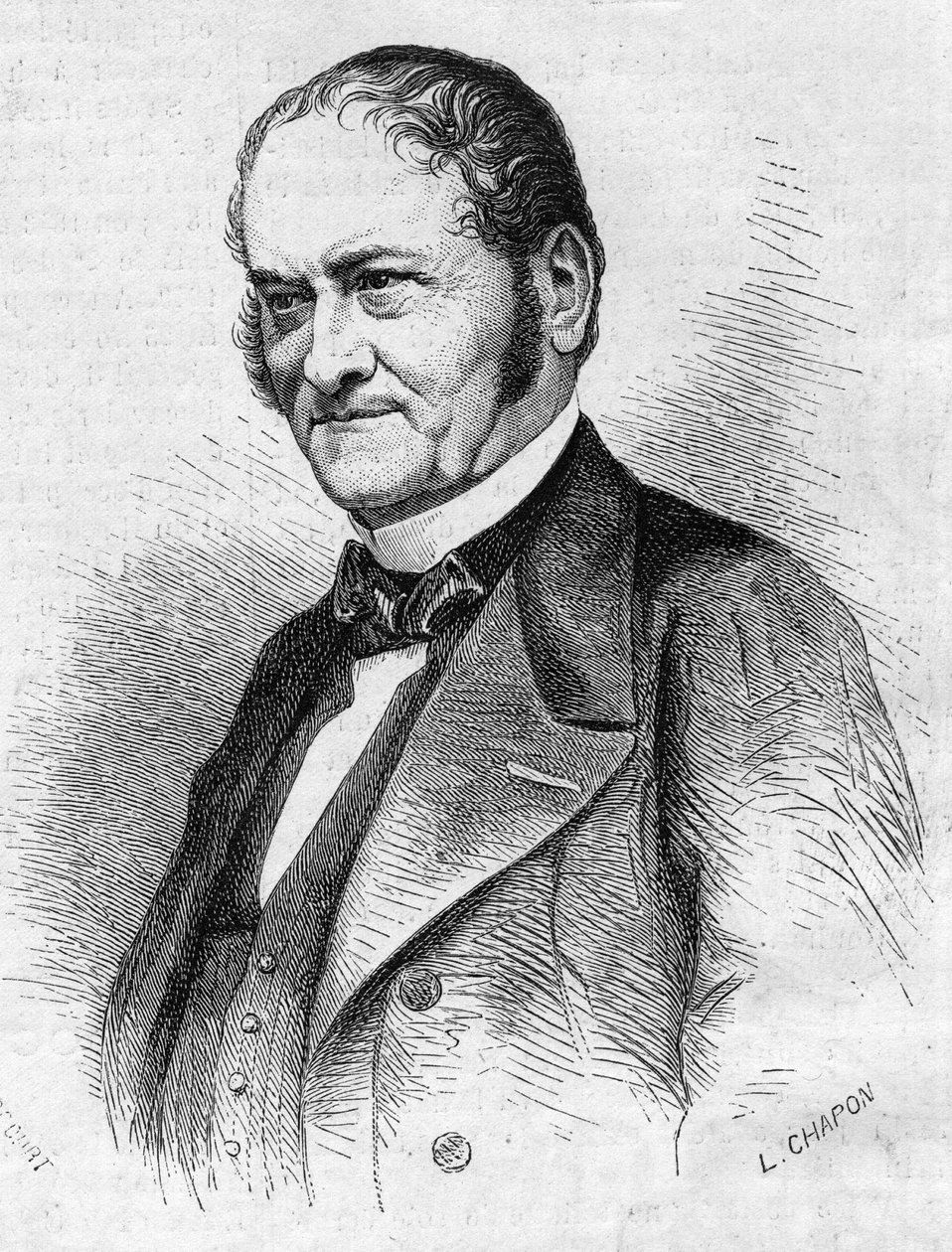 Porträt von Dr. Jules Cabarrus (1801-1870), französischer Arzt. Gravur in „Le Monde Illustré“ Nr. 685 vom 28. Mai 1870. von French School