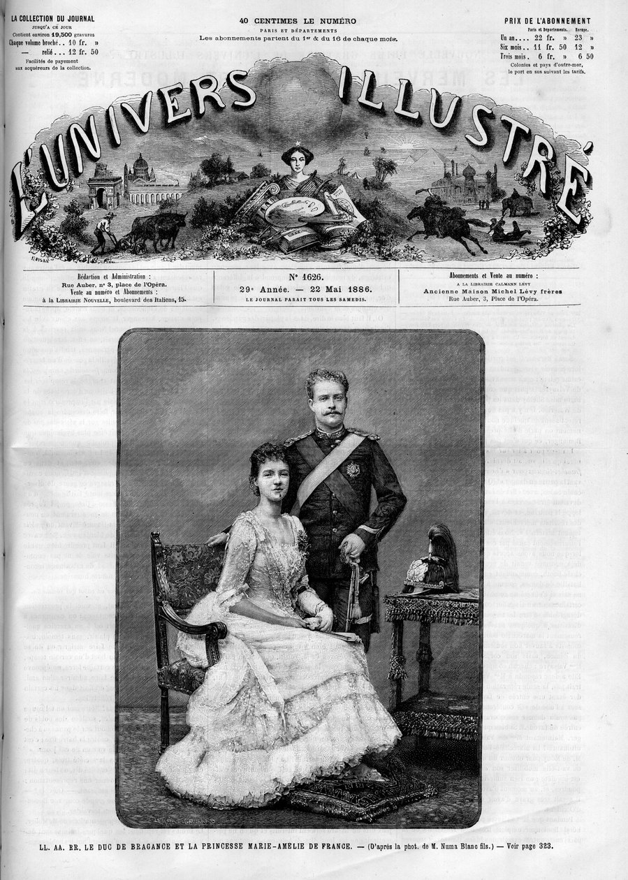 Porträt von Herzog Charles Ferdinand von Bragance (1863-1908) und Prinzessin von Frankreich Marie Amelie d