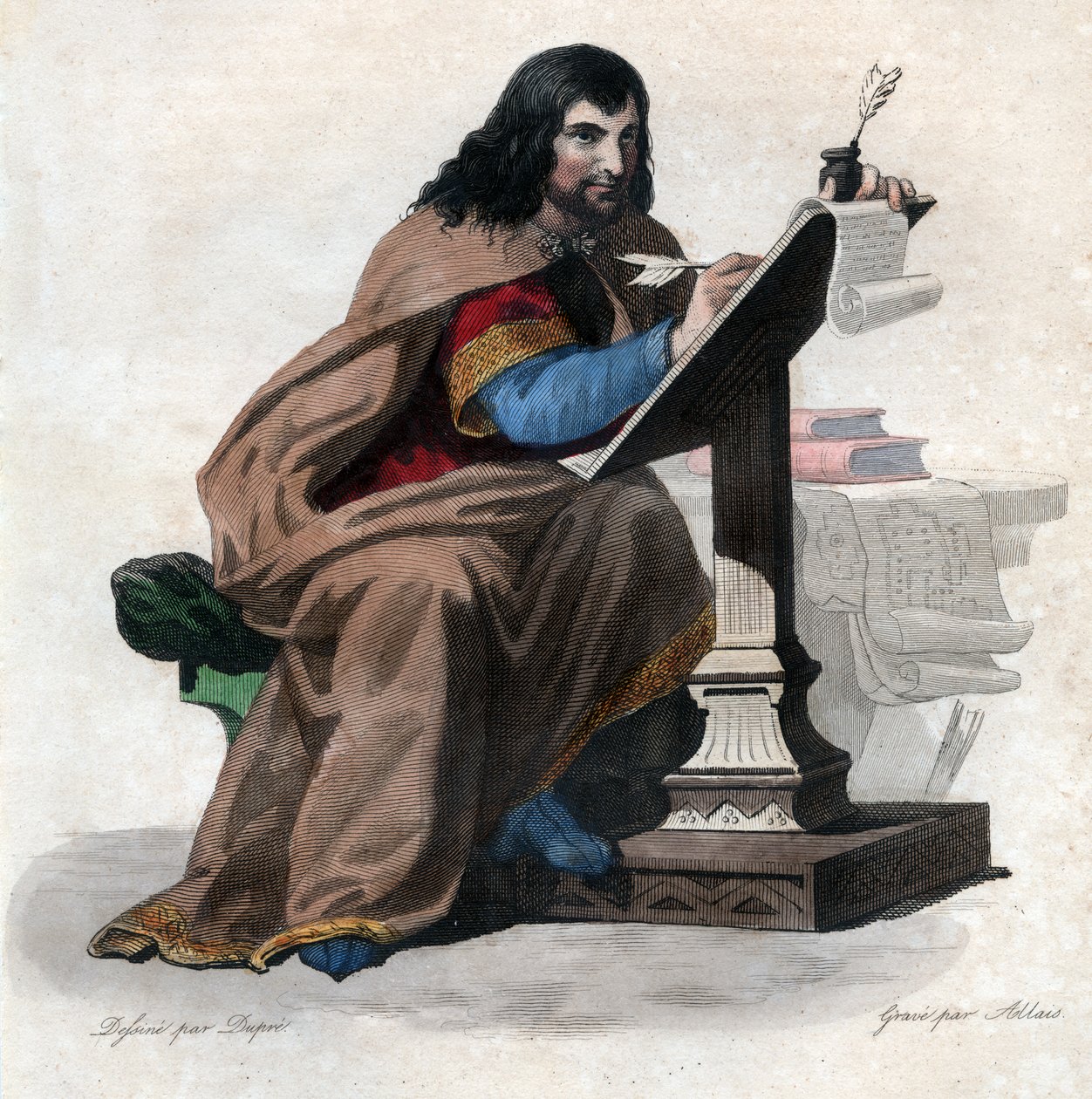 Porträt von Einhard (Eginhard, Einhart, Einard, Einhard) (775-840), fränkischer Gelehrter und Höfling von French School