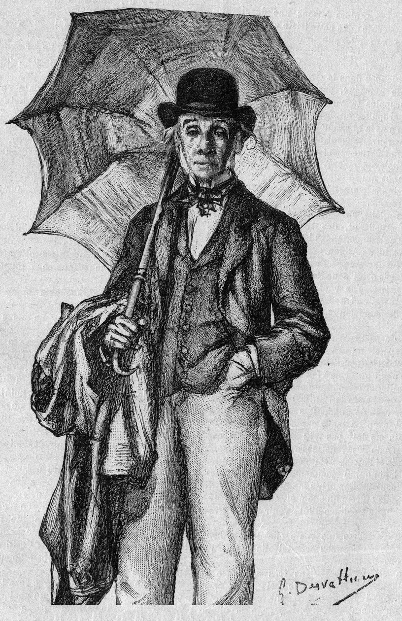 Porträt von Ernest Legouve (1807-1903), französischer Dichter, Romanautor und Dramatiker, Mitglied der Académie Française. Gravur in „La gazette du dimanche“ vom 9. Januar von French School